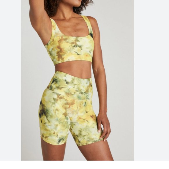 Strut! Pants - NWOT Strut-This Sparrow Bike Short in Citrus yellow Green Tie Dye Size 4/6